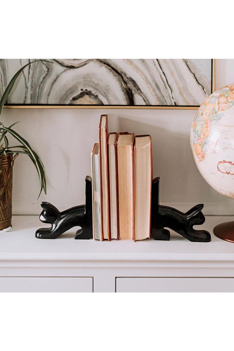 Playful Cat Bookends, Alternate, color, Tan