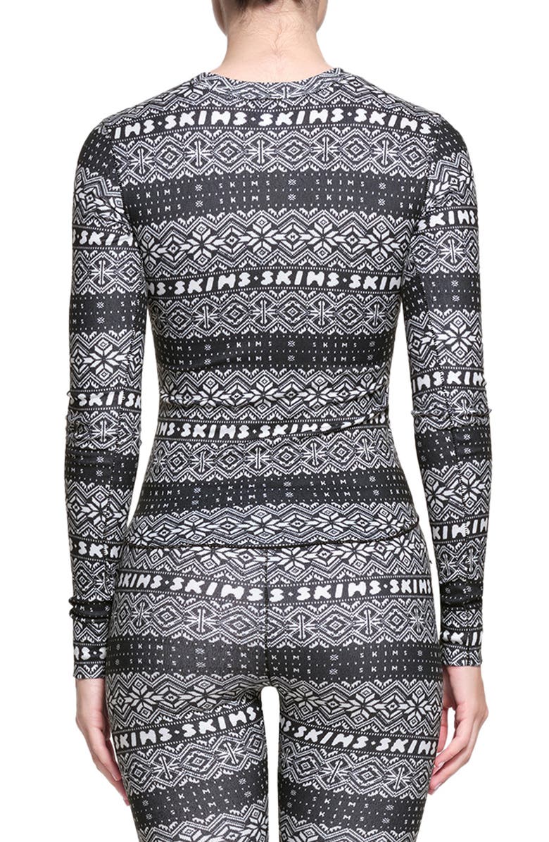 SKIMS Logo Plush Pointelle Henley, Alternate, color,