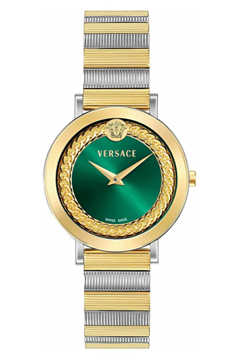 V-Libra Two-Tone Bracelet Watch, 35mm, Main, color, TWO TONE GREEN