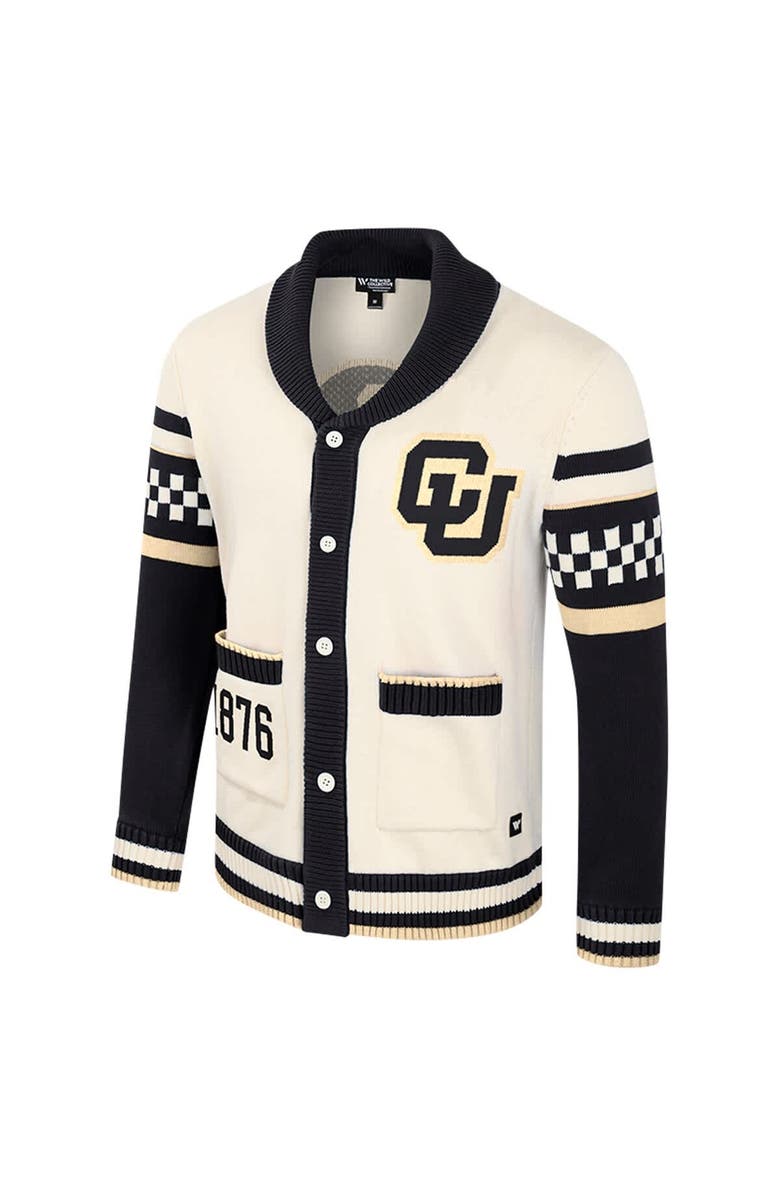 COLOSSEUM Women's Colosseum Cream Colorado Buffaloes Wild Collective Button-Up Jacquard Sweater, Alternate, color, Cream