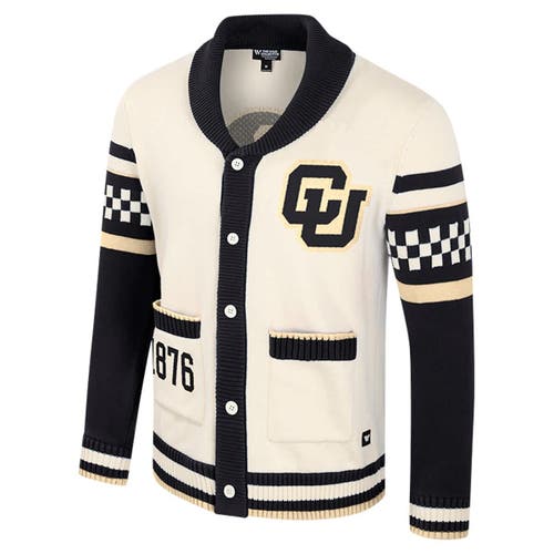 Colosseum Cream Colorado Buffaloes Wild Collective Button-up Jacquard Sweater In Cream