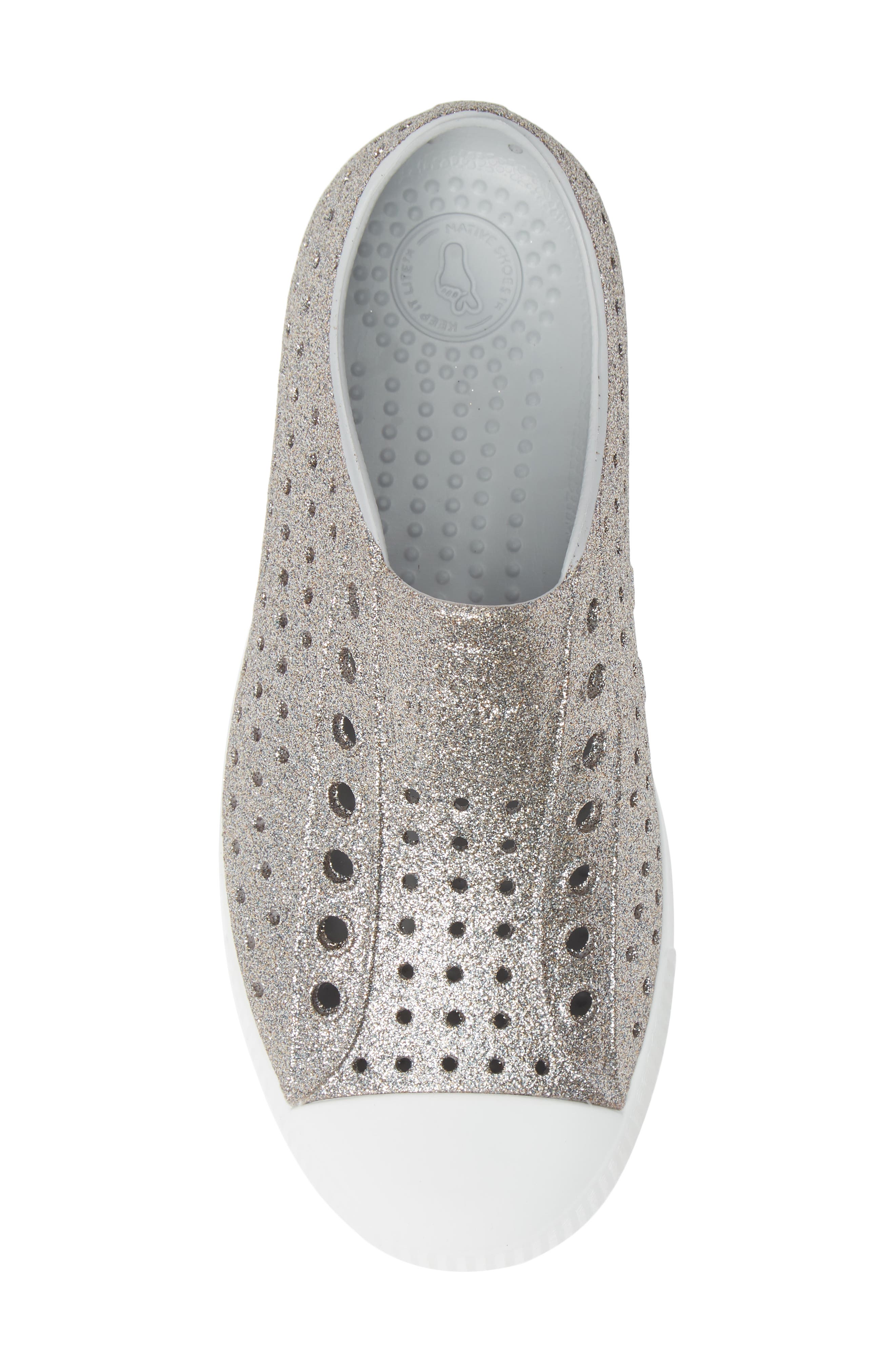 Native Shoes Jefferson Glitter Water Friendly Sneaker, Alternate, color, Mtlblng/Shlwht
