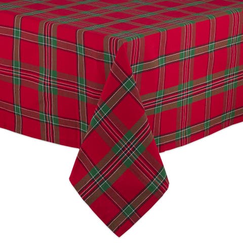 Holiday Plaid Tablecloth 60X84