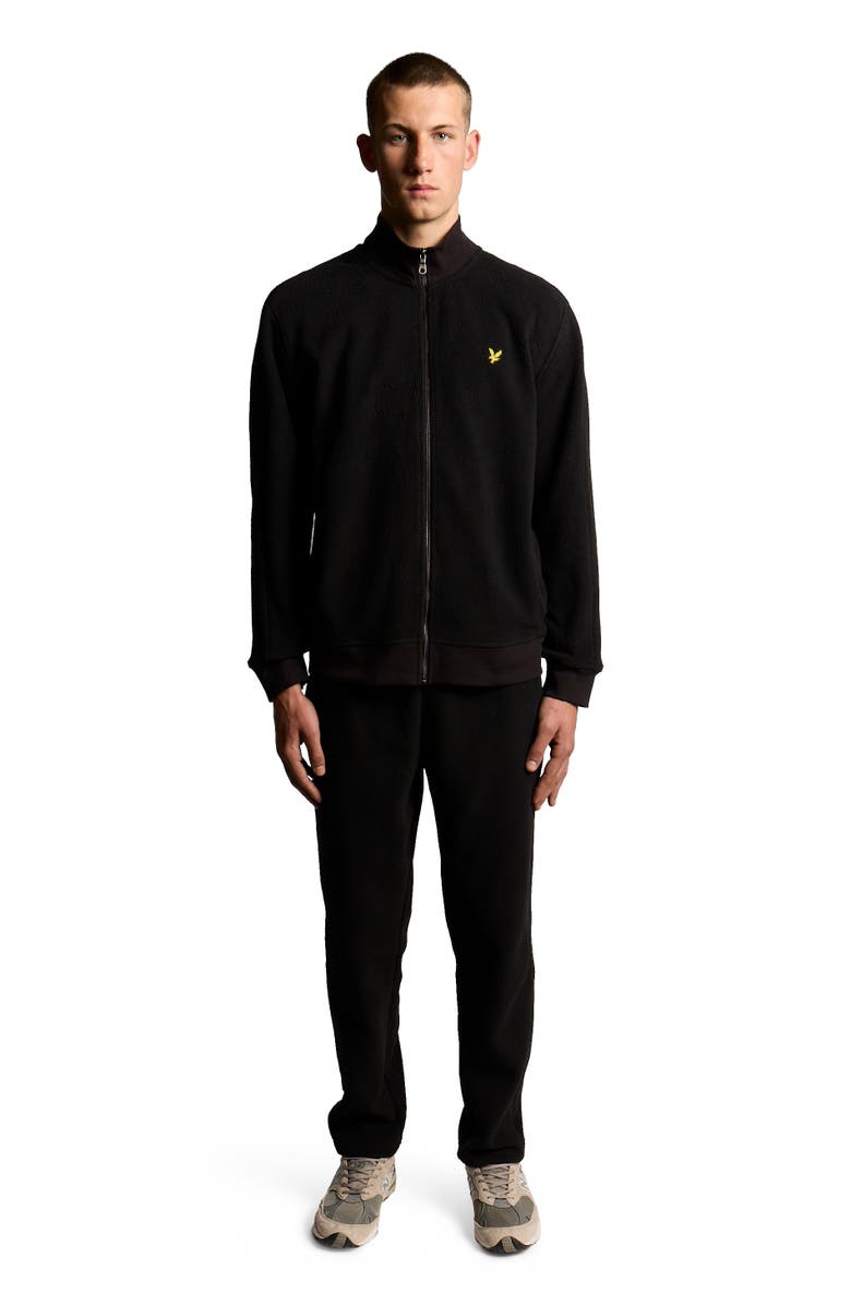 Lyle & Scott Long Sleeve Polar Fleece Track Jacket, Main, color, Jet Black