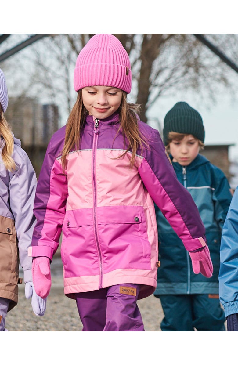 Deux par Deux Girl's Colorblock Mid-Season Jacket Pale Pink, Fuchsia, And Mauve, Alternate, color, 