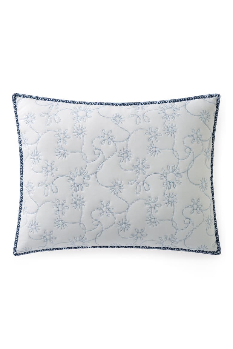 Botanic Embroidered Quilt & Shams Set, Alternate, color, SNOW/ LILAC HINT