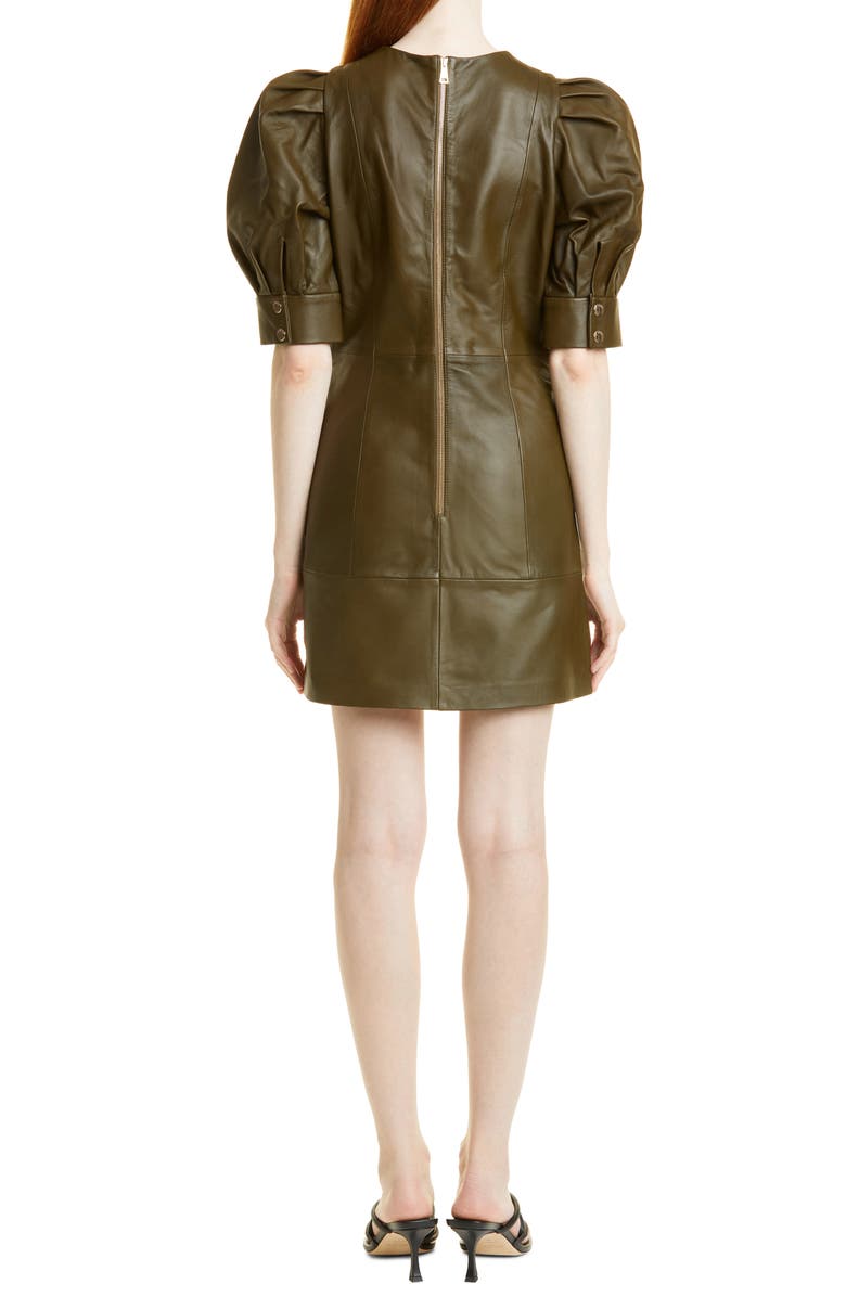 Ted Baker London Luata Leather Puff Sleeve Minidress, Alternate, color, 