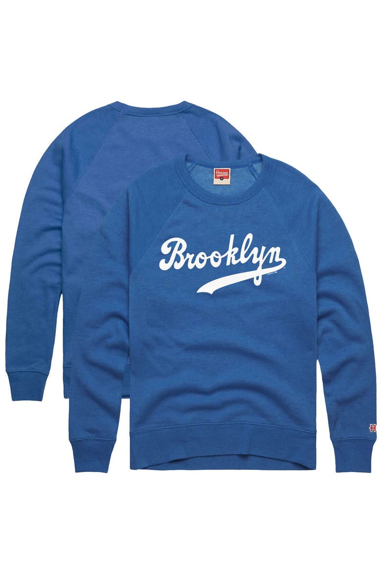 Men's Homage  Royal Brooklyn Dodgers Retro Tri-Blend Pullover Sweatshirt, Main, color, Royal