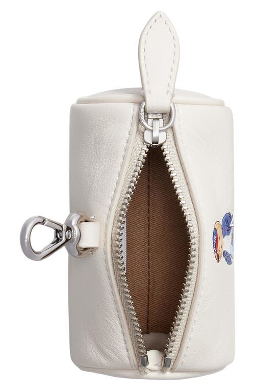 Polo Ralph Lauren Spring Bear Leather Coin Pouch In White