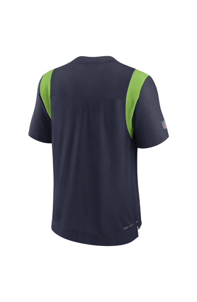 Nike Men's Nike College Navy Seattle Seahawks Sideline Tonal Logo Performance Player T-Shirt, Alternate, color, Navy