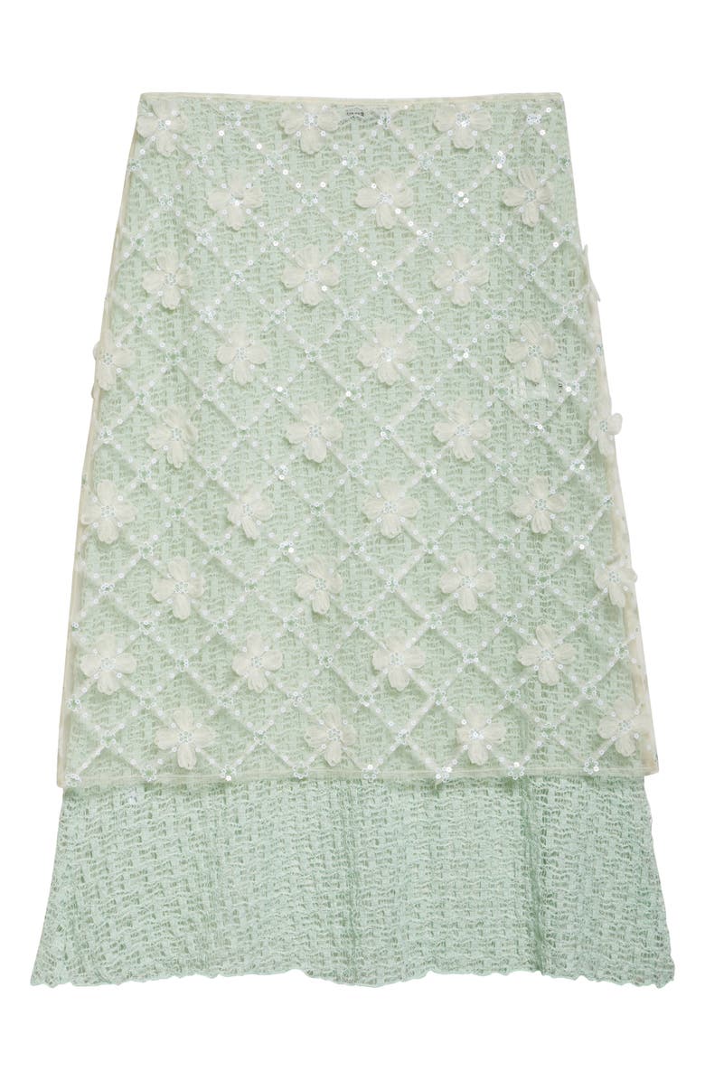 Siedrés Lunies Floral Appliqué Sheer Lace Midi Skirt, Alternate, color,