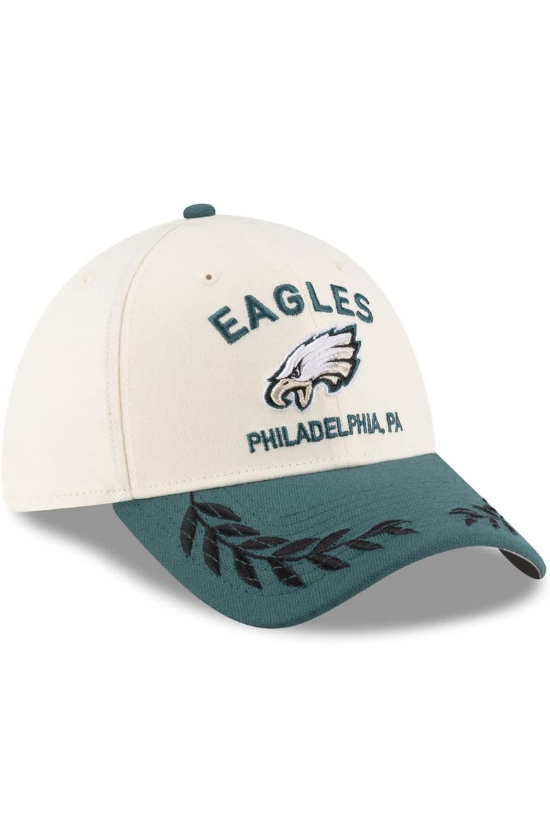 Men's New Era  Cream/Midnight Green Philadelphia Eagles 2025 NFL Draft 39THIRTY Flex Hat, Alternate, color, Cream