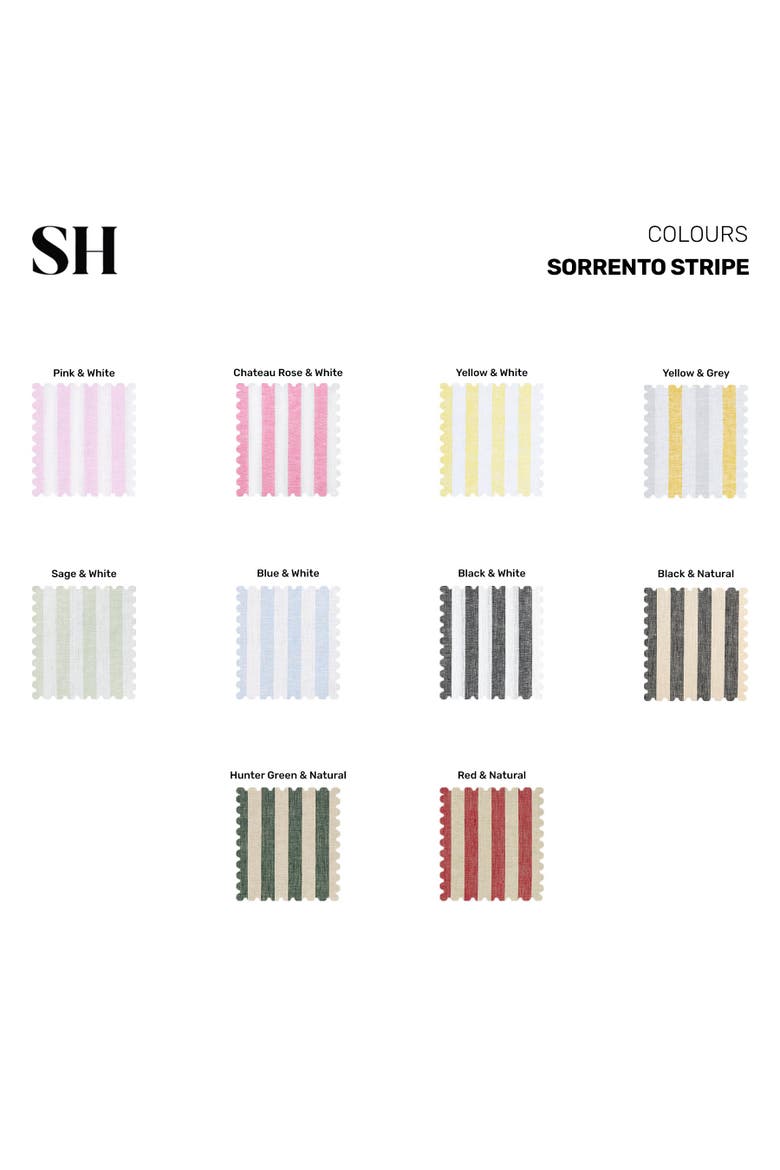Linen Placemats Set of 4, 14 x 19" - Sorrento Stripe, Alternate, color, Red and White