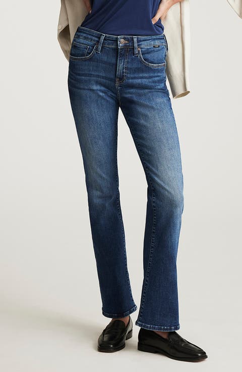 Vicky Mid Rise Bootcut Jeans (Dark Brushed Flex Blue)