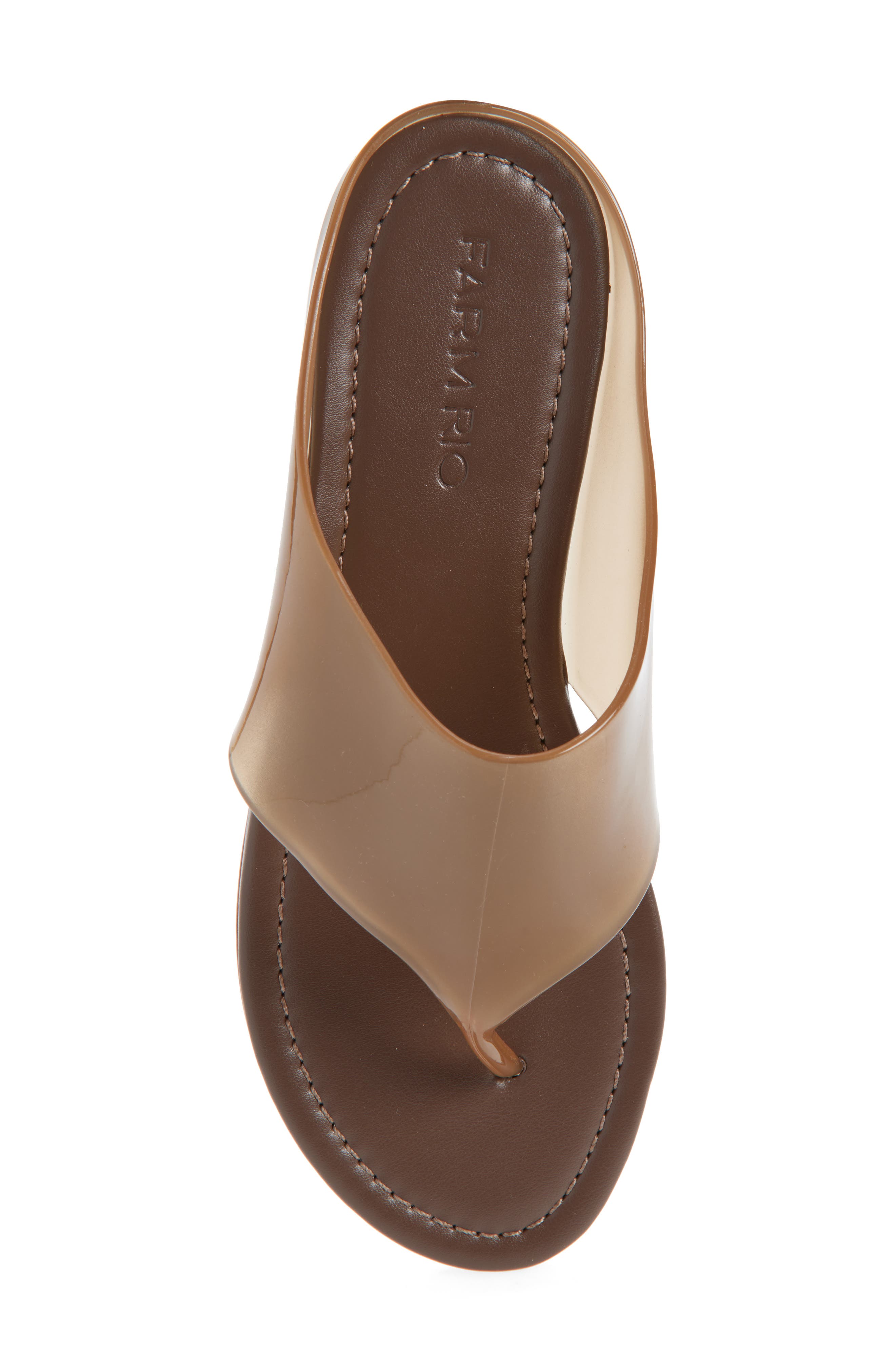 FARM Rio Jelly Flat Flip Flop, Alternate, color, Walnut