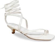 CHASE AND CHLOE Lace-Up Kitten Heel Sandal