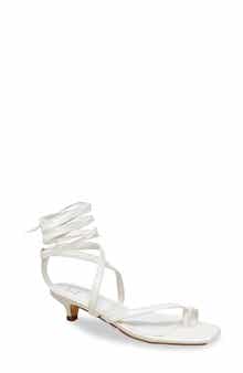 Lace-Up Kitten Heel Sandal