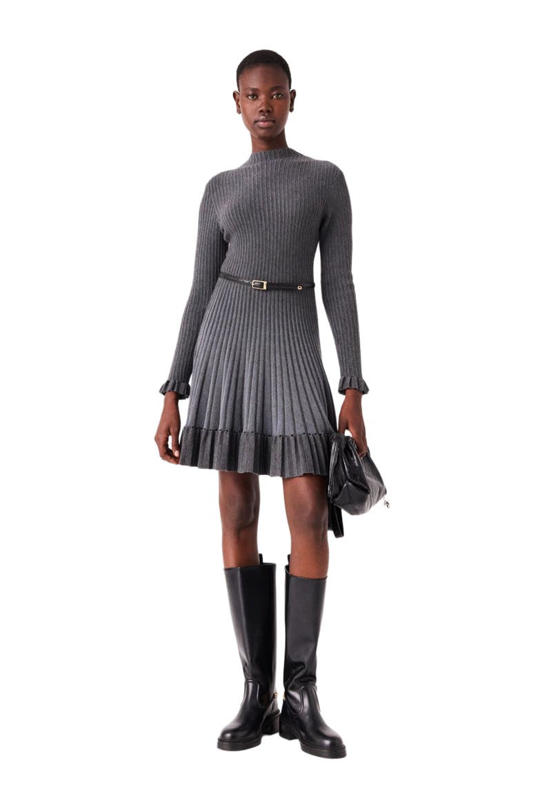 Short gradient knit dress, Main, color, Grey