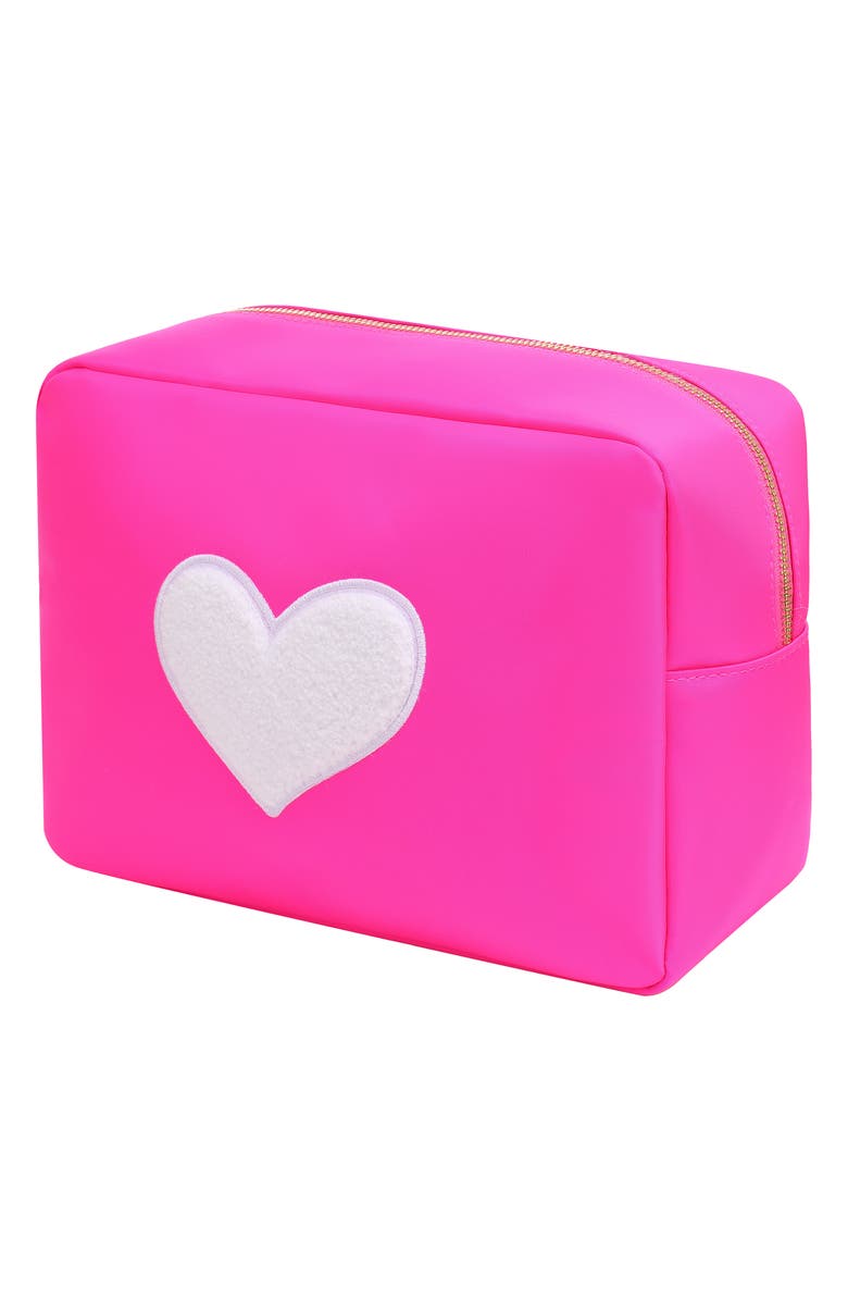 Bloc Bags XL Heart Patch Cosmetic Bag with Insert, Alternate, color, Hot Pink