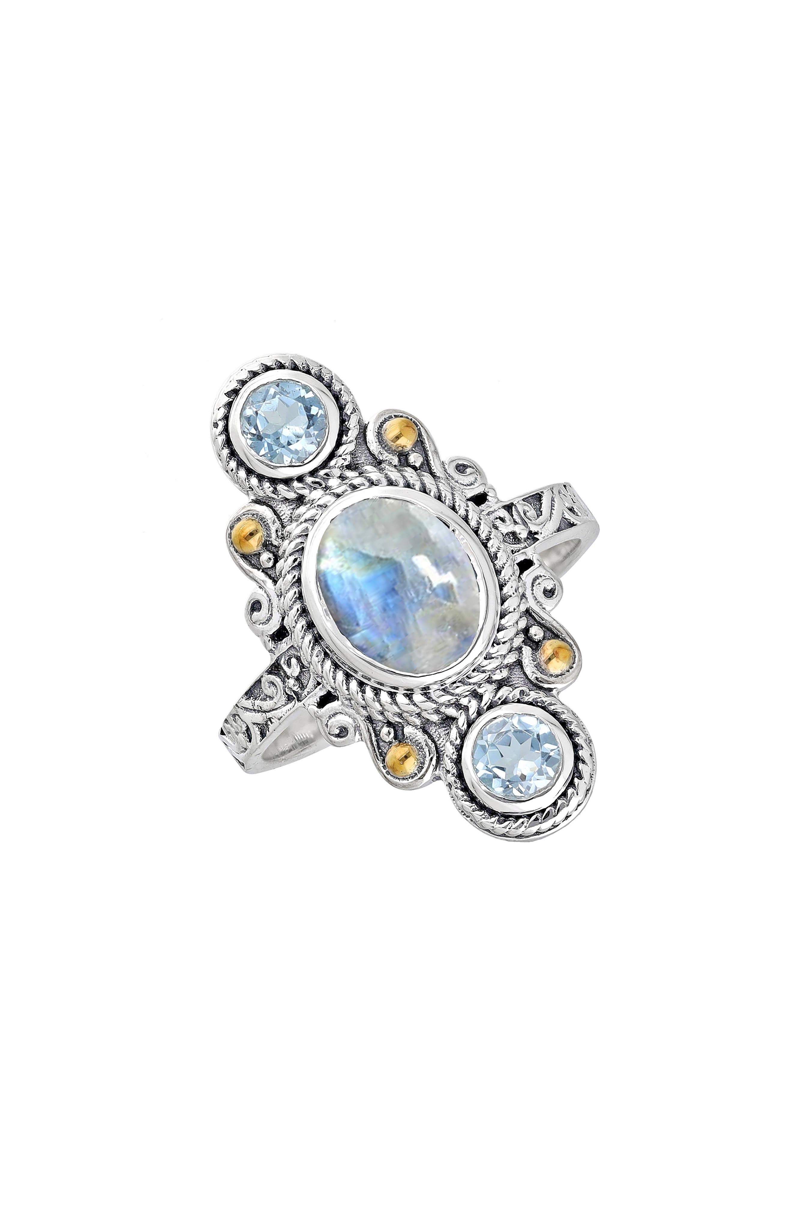 YS GEMS Moonstone Topaz Ring