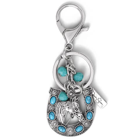 Turquoise Horseshoe Keychain