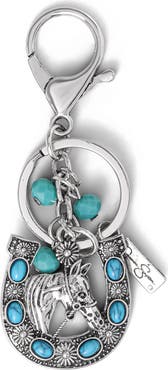 Jessica Simpson Turquoise Horseshoe Keychain