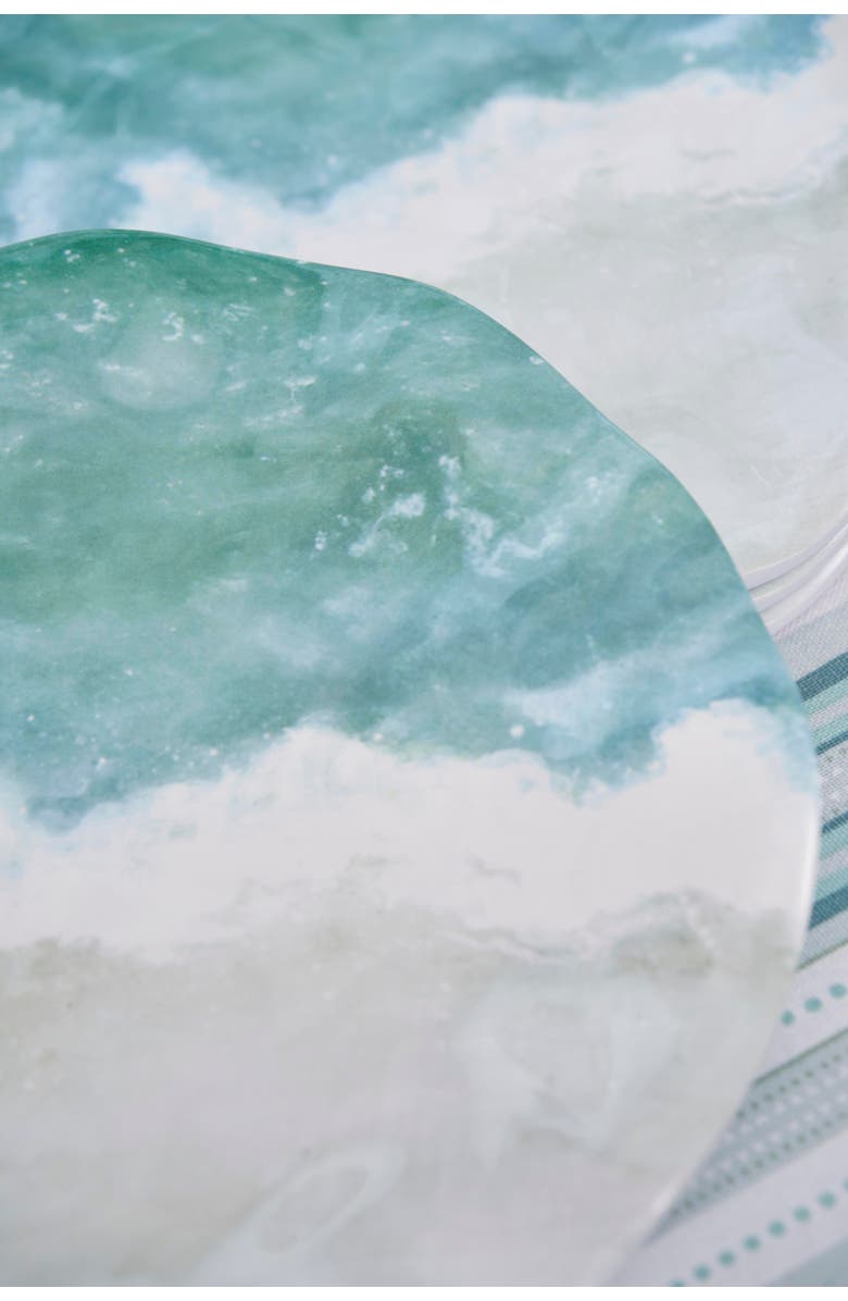 Beachcombers Shoreline Melamine Set of 4 Salad Appetizer Serving Plates 6.38", Alternate, color, Blue