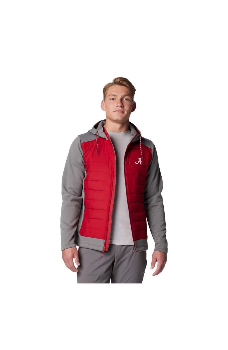 Columbia Men's Columbia  Gray/Crimson Alabama Crimson Tide Out-Shield Hybrid Full-Zip Hoodie Jacket, Main, color, Gray