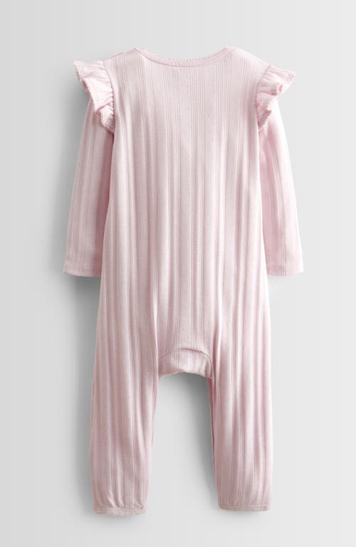 Nordstrom Pointelle Ruffle Romper In Purple Light