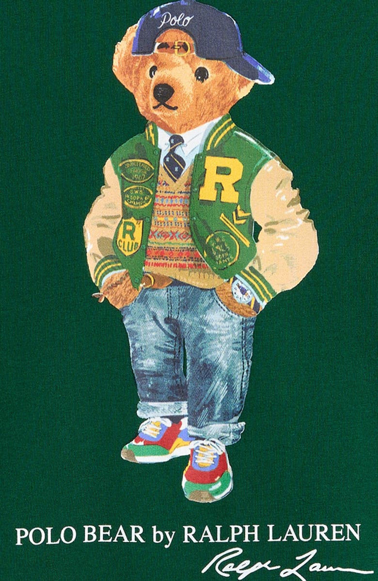 Polo Ralph Lauren Kids' Polo Bear Hooded Long Sleeve Graphic T-Shirt, Alternate, color, 