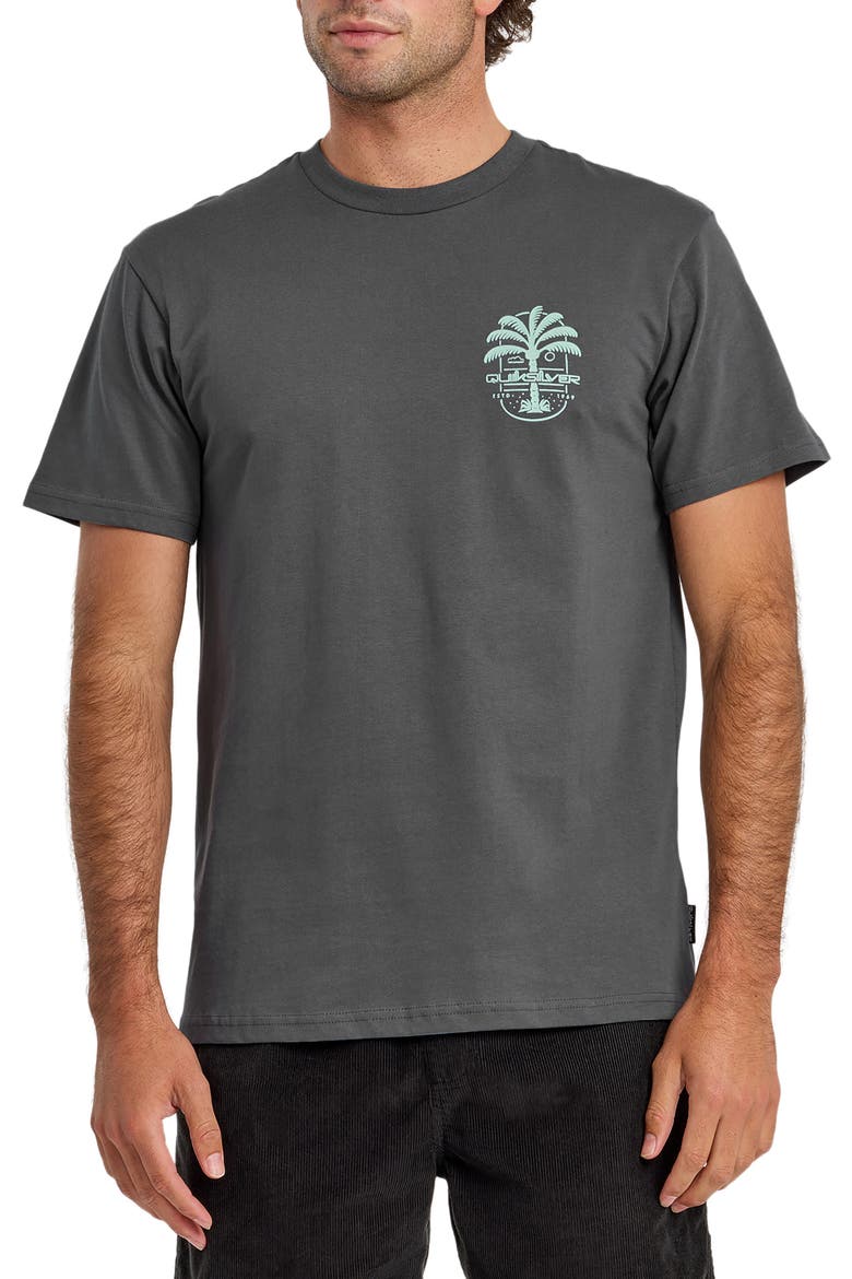 Uno Palm Cotton Graphic T-Shirt, Main, color, IRON GATE