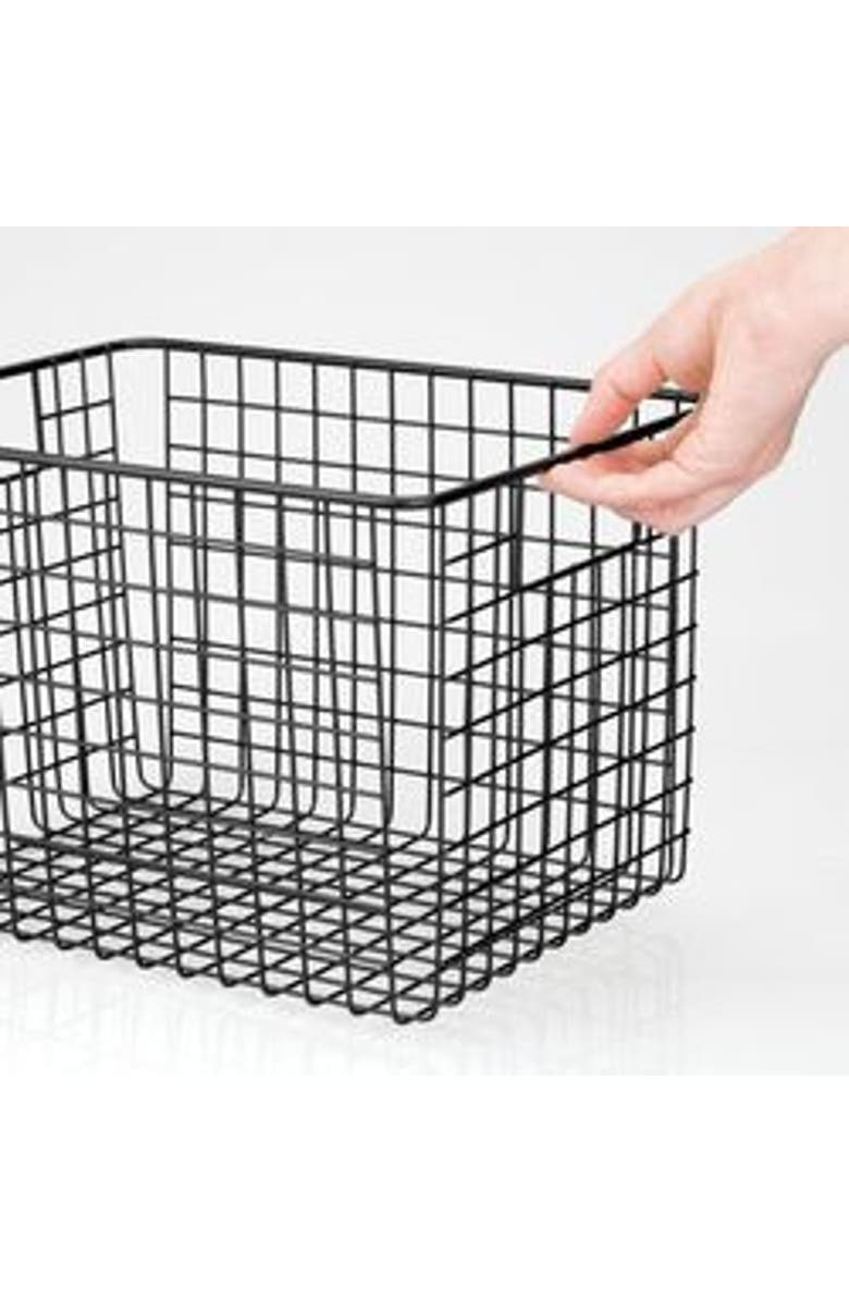mDesign Metal Wire Food Organizer Basket with Built-In Handles  12 x 9 x 8 - 4 Pack, Alternate, color, 