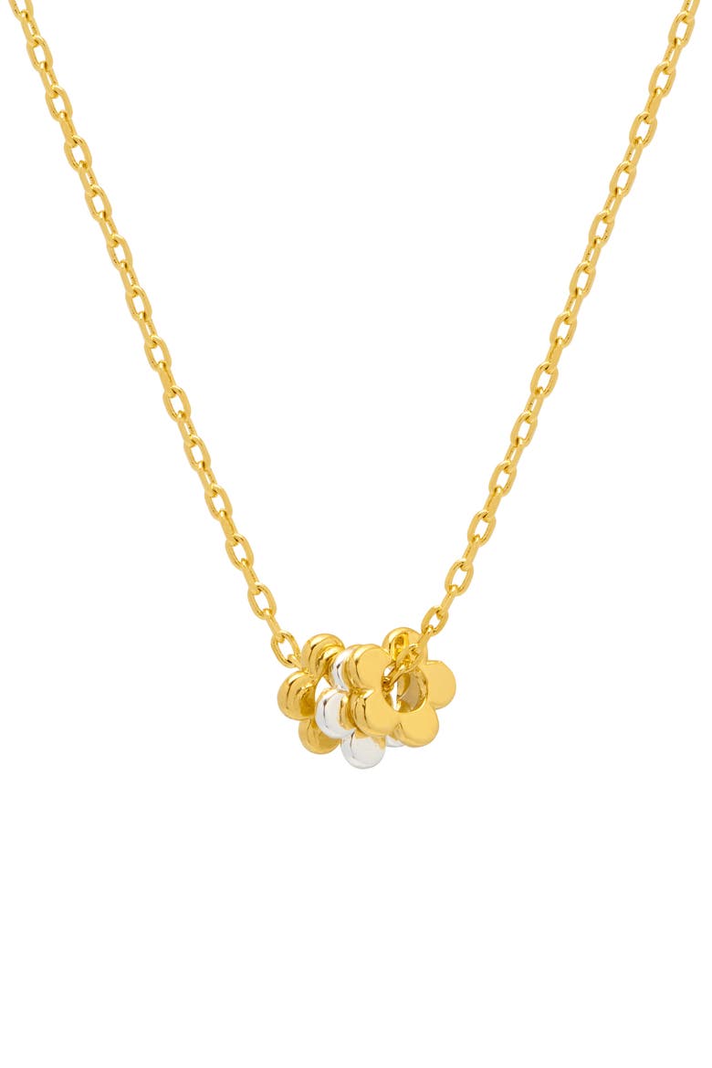 Multi Flower Beaded Necklace, Main, color, GOLD