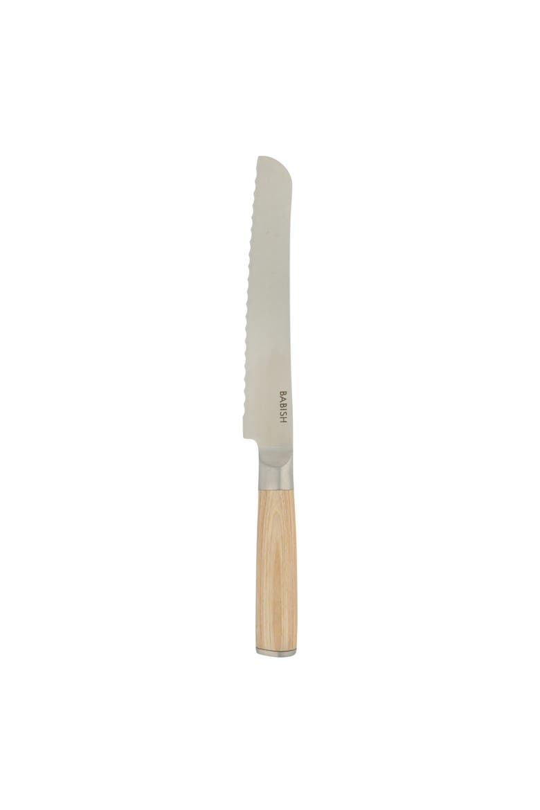Bread Knife High Carbon 1.4116 German Steel Serrated Knife with Pakka Wood Handle, Main, color, Natural