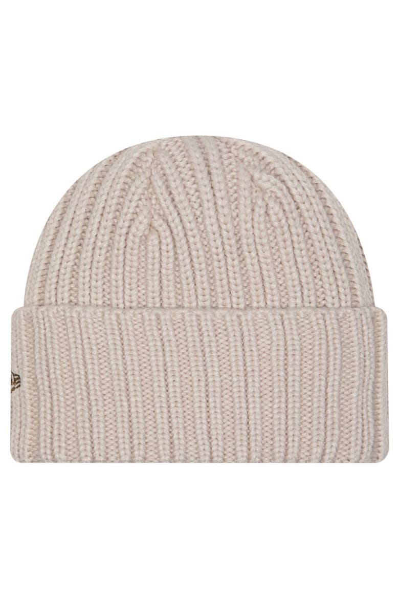 Men's New Era Light Beige Cincinnati Bengals Logo Applique Cuffed Knit Hat, Alternate, color, Light Beige