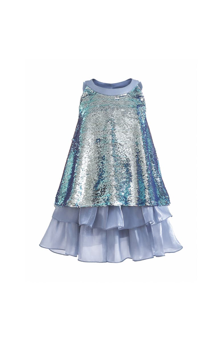 Tulleen Sylvara Sequin Ruffle Skirt Set, Main, color, Blue