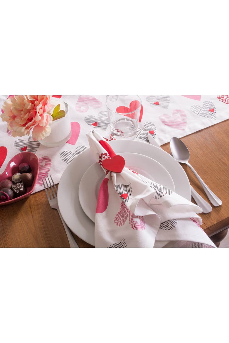 Hearts Collage Print Napkin Set/6, Alternate, color, Hearts Collage Print