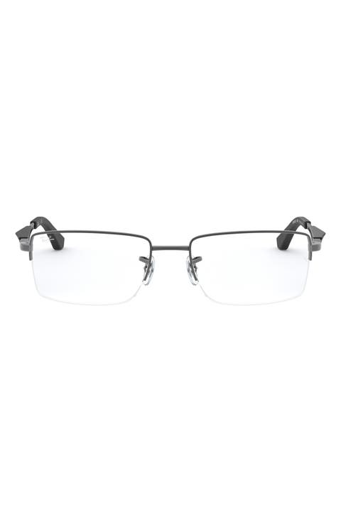 53mm Semi Rimless Rectangular Optical Glasses