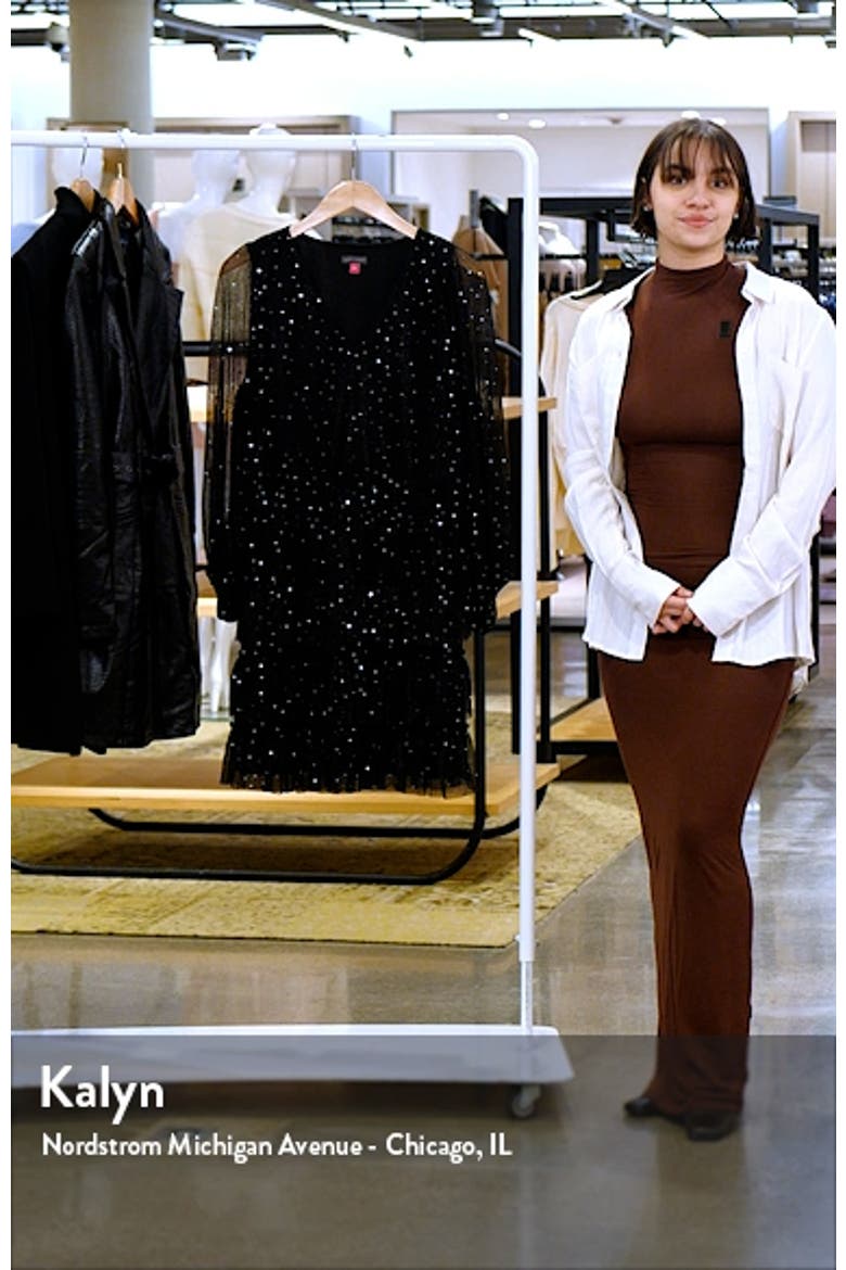 Tiered Metallic Long Sleeve Dress video