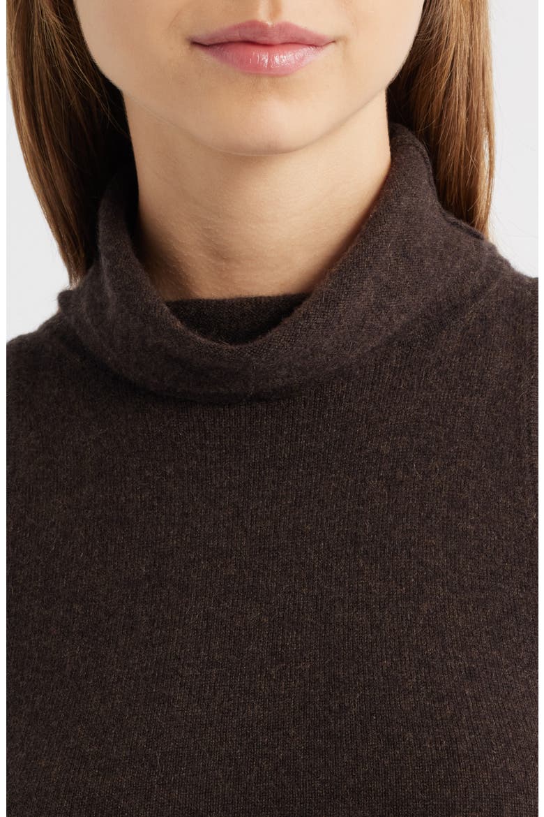Marcy Sleeveless Cashmere Turtleneck Sweater, Alternate, color, COMPOST