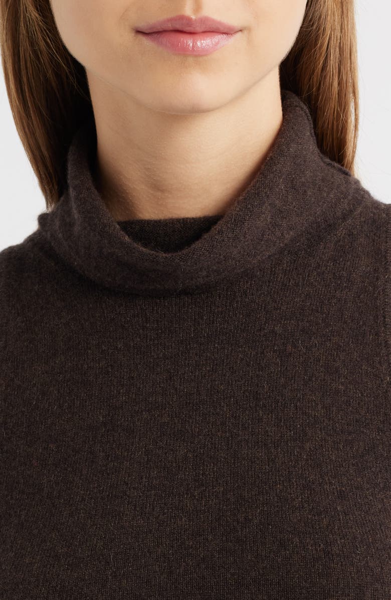 Reformation Marcy Sleeveless Cashmere Turtleneck Sweater, Alternate, color, Compost