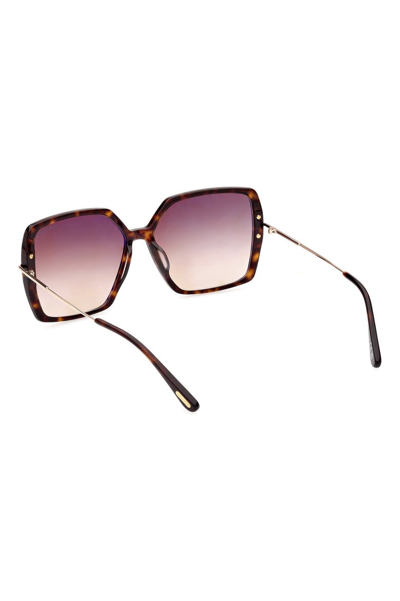 Joanna 59mm Gradient Butterfly Sunglasses, Alternate, color, SHINY HAVANA ROSE GOLD / BROWN