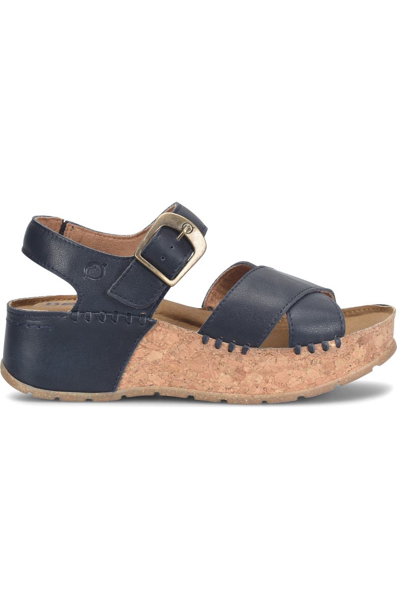 Børn Kaiya Platform Sandal, Alternate, color, Navy Leather