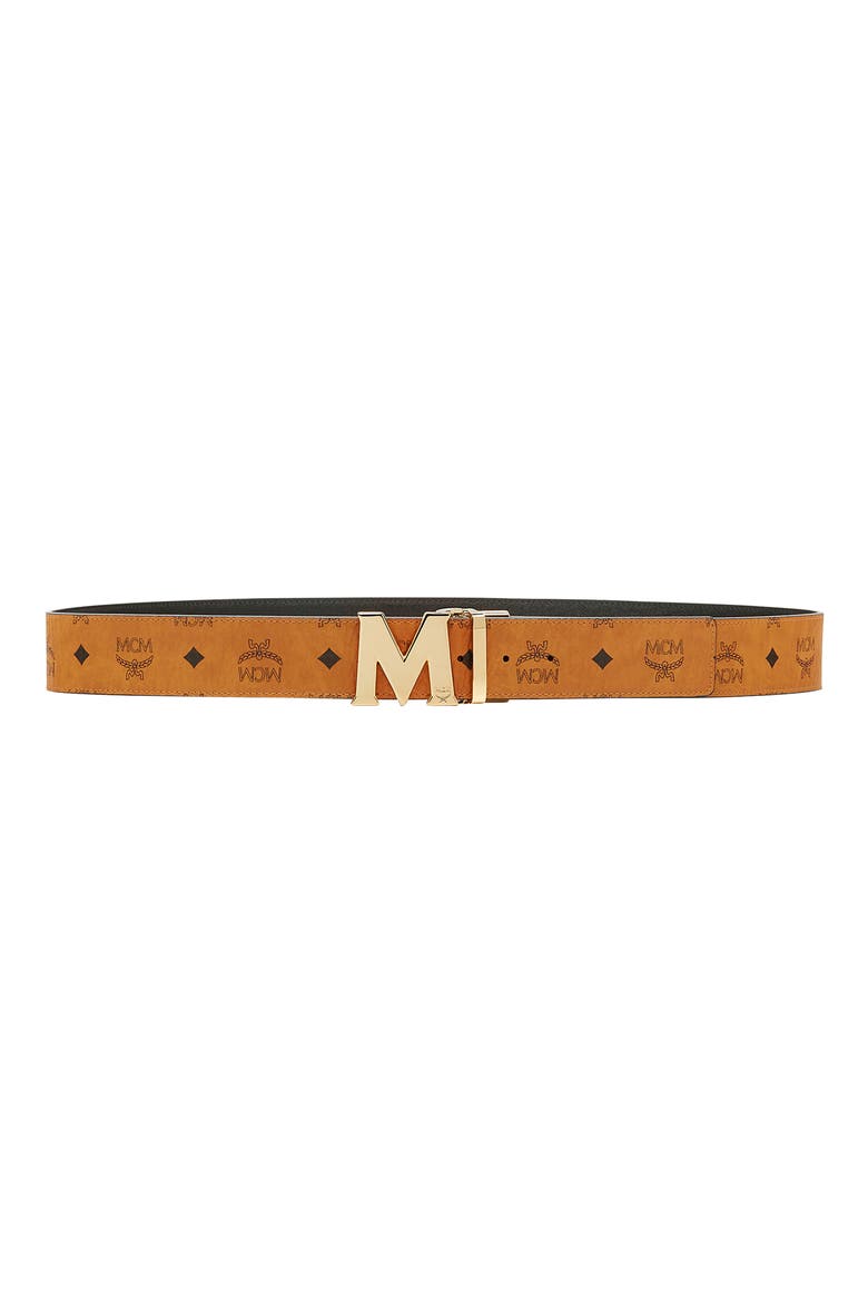 Flat M Reversible Belt, Alternate, color, COGNAC