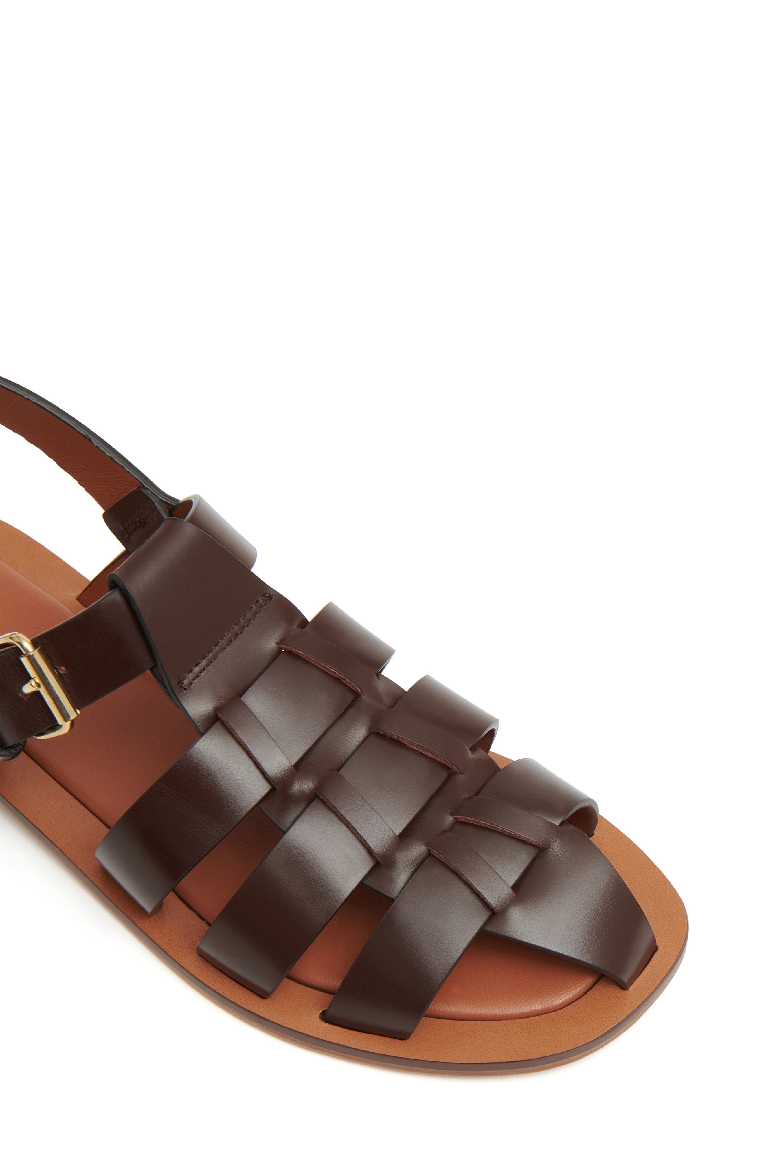 Mansur Gavriel Slingback Fisherman Sandal, Alternate, color, Chocolate
