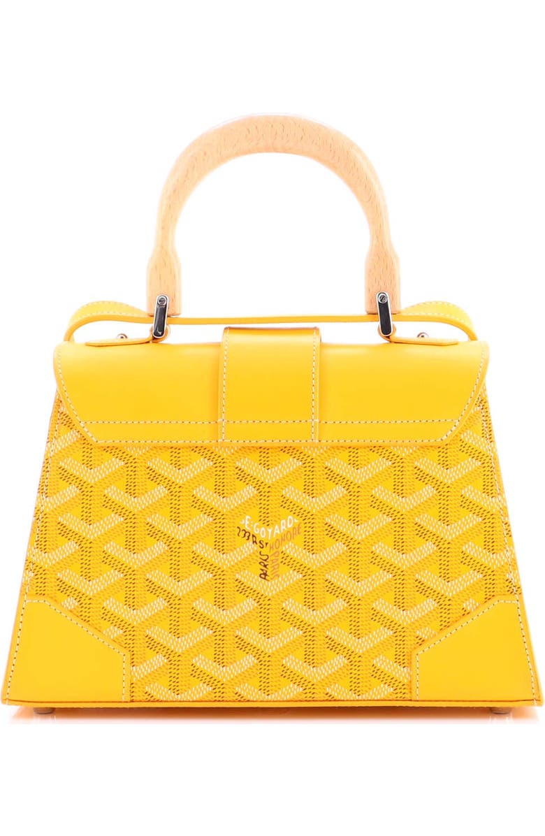 Pre-Owned Goyard Structured Saigon Top Handle Bag Coated Canvas with Leather Mini, Alternate, color, Yellow
