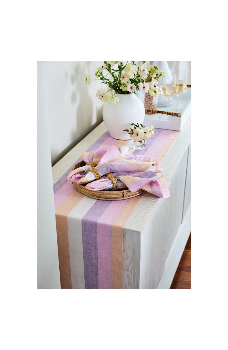 Solino Home Linen Table Runner for Dining Table, Holiday and Everyday Table Decor - Gelato Stripe, Alternate, color, 