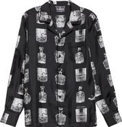 Dolce&Gabbana Liquor Print Silk Twill Camp Shirt