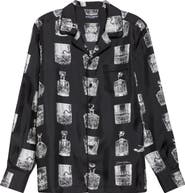 Dolce&Gabbana Liquor Print Silk Twill Camp Shirt
