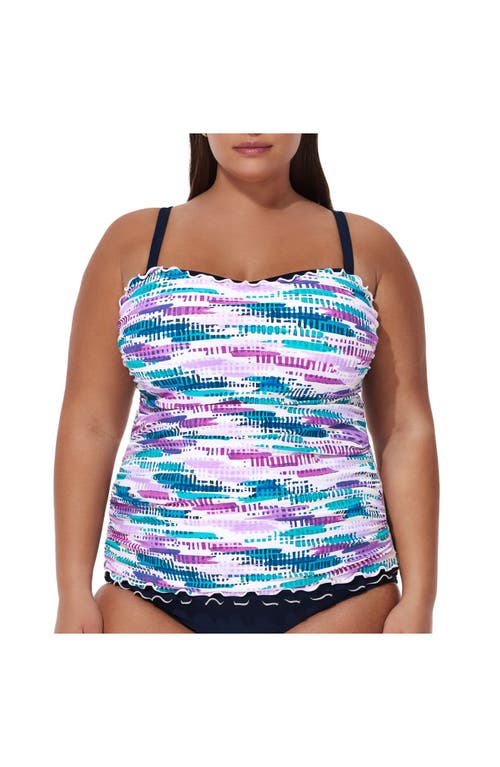 Gottex Canva Plus Size Shirred Underwire Tankini Top In Multi